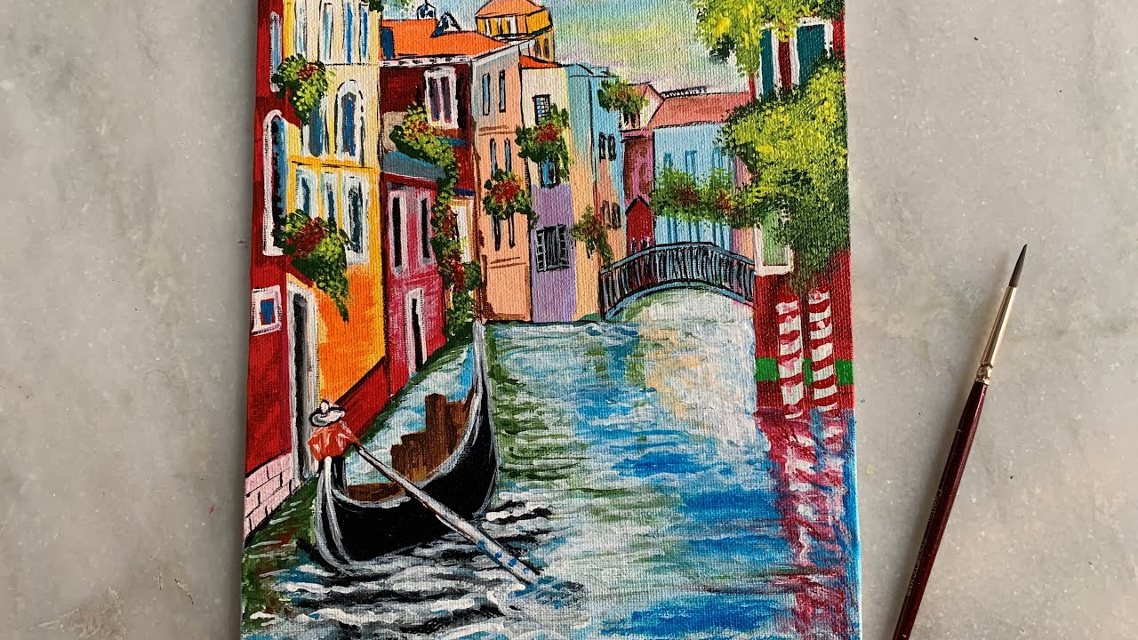 Venice - city in Italy | Venice City Painting | Acrylic Color Painting