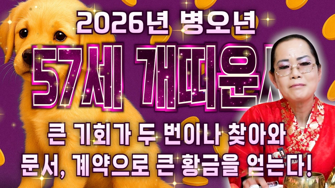 ✨2026년 병오년 1970년생 57세 개띠운세✨x월생 개띠분들 꼭보세요!! 올해부터 100% 대박납니다! 금전,재물,자식복까지 초대박나는 70년생 57세 개띠의 운명과 신년운세!