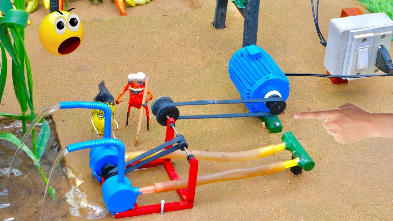 Diy mini motor water pump science project | mini hand pump @sanocreator 
