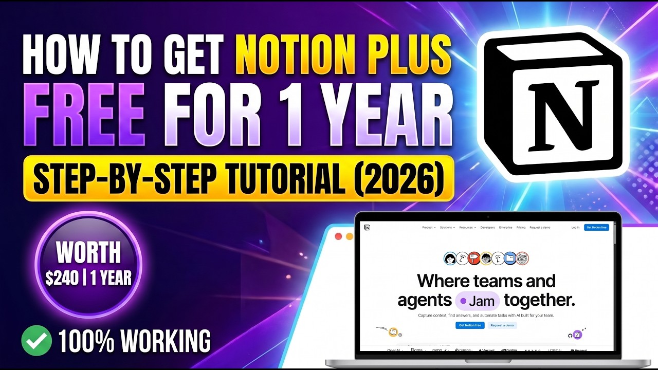 Notion Plus Free for 1 Year (2026)