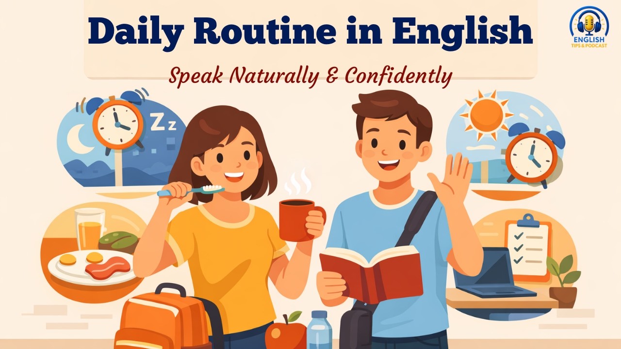 How to Talk About Your Daily Routine in English 🔥| Easy Speaking Practice| English Tips and Podcast.