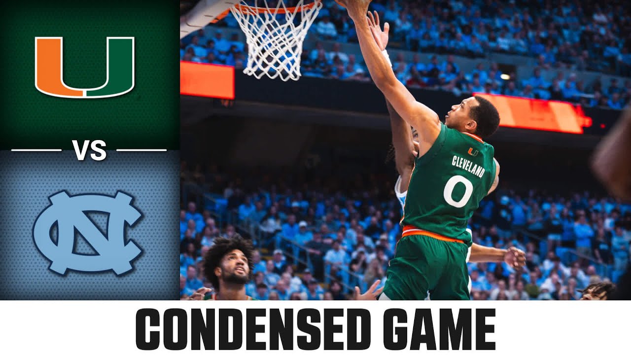 Miami vs. North Carolina Condensed Game | 2023-24 ACC Men's Basketball