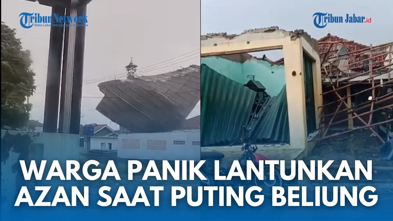 DETIK-DETIK! Angin Puting Beliung Dahsyat Menerjang Cirebon, Warga Panik Selamatkan Diri