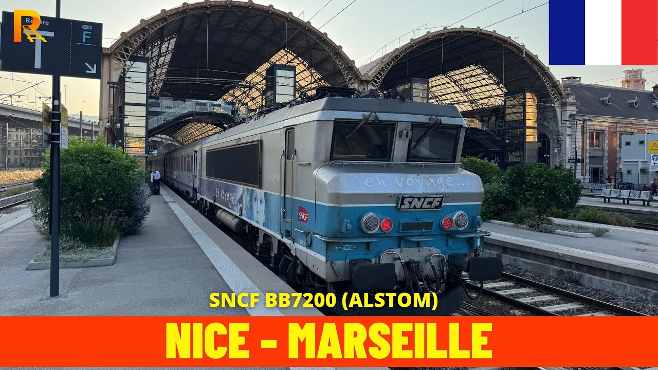 Cab Ride Nice - Marseille (Marseille–Ventimiglia railway, France, June 2025) driver's view 4K
