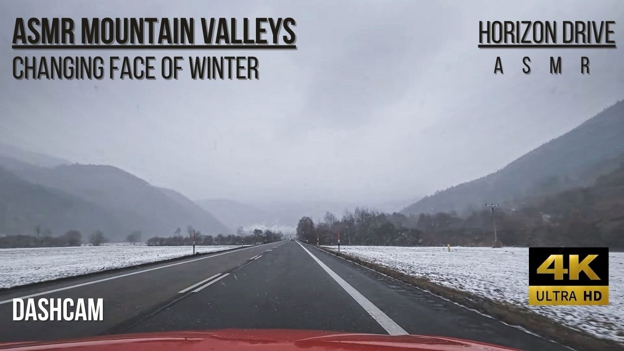 The Changing Face of Winter Immersive Mountain Valley Drive - Slovakia 4K ASMR (No Talking)