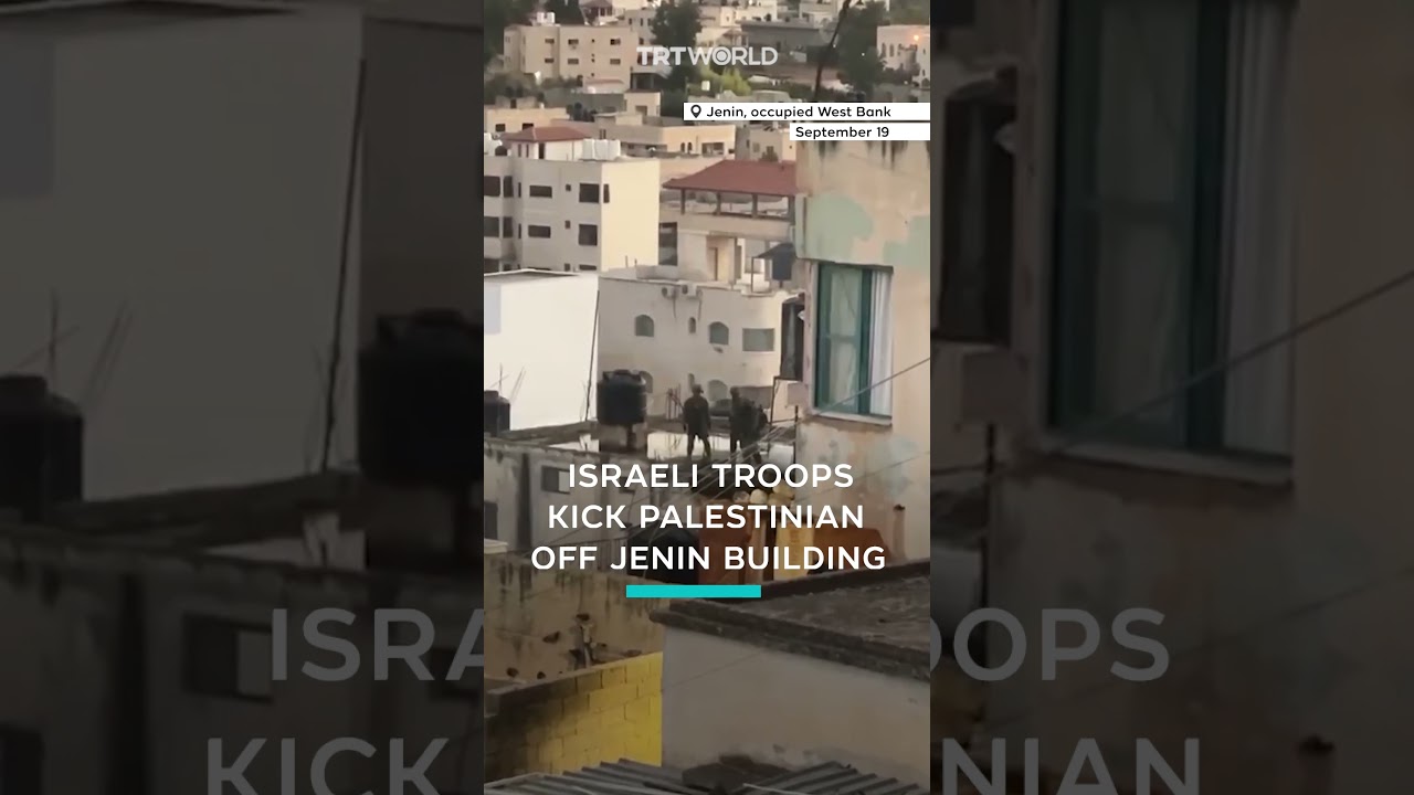 Israeli troops kick Palestinian off Jenin building