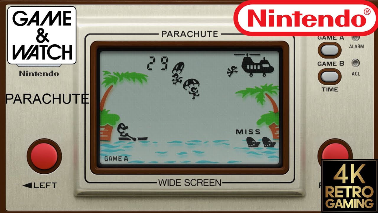 Parachute Nintendo Game & Watch 4k Gameplay