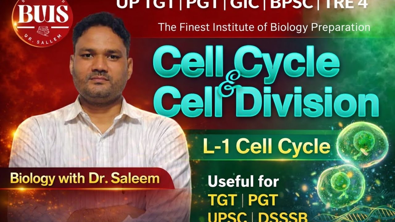 Cell cycle | L-1 | Interphase (G1, S, G2,) and M Phase | TGT, PGT, GIC, TRR 4.0, NEET, BSc, MSc, LT