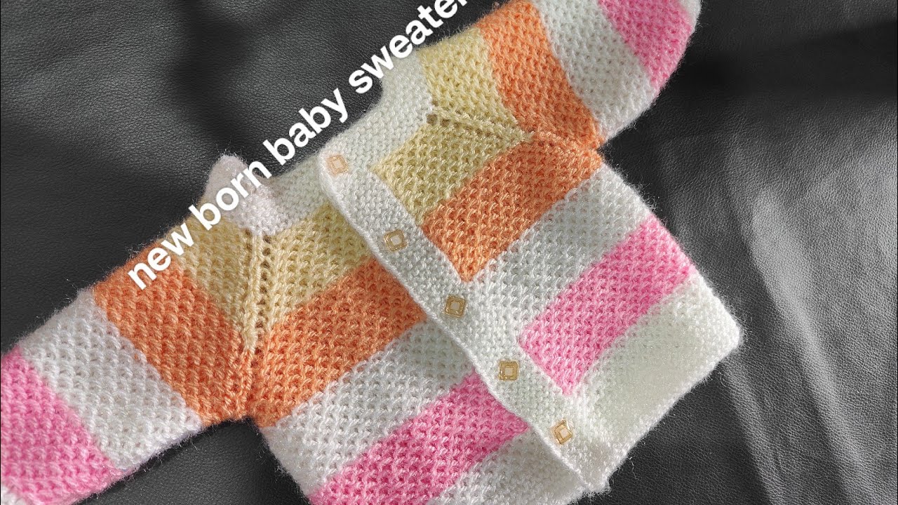 sweater design new born baby /cardigan design for baby/Multi colour sweater design/ knitting pattern