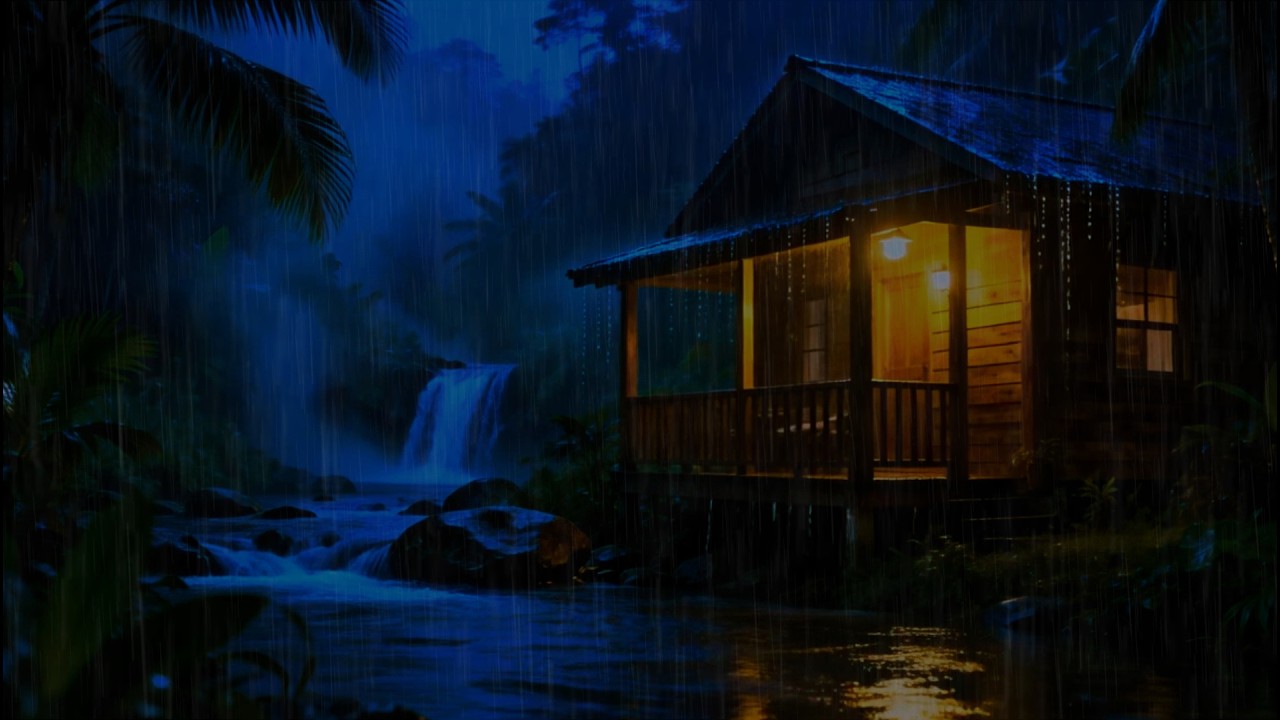 Rain on Cabin at Night 🌧 | Peaceful Sleep Sounds (2 Hours)