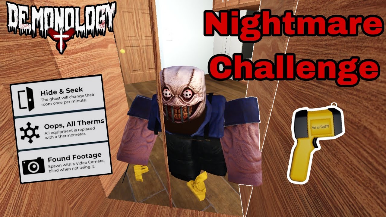 Demonology Nightmare Challenge: BLIND Ghost Hunting With ONLY Thermometer