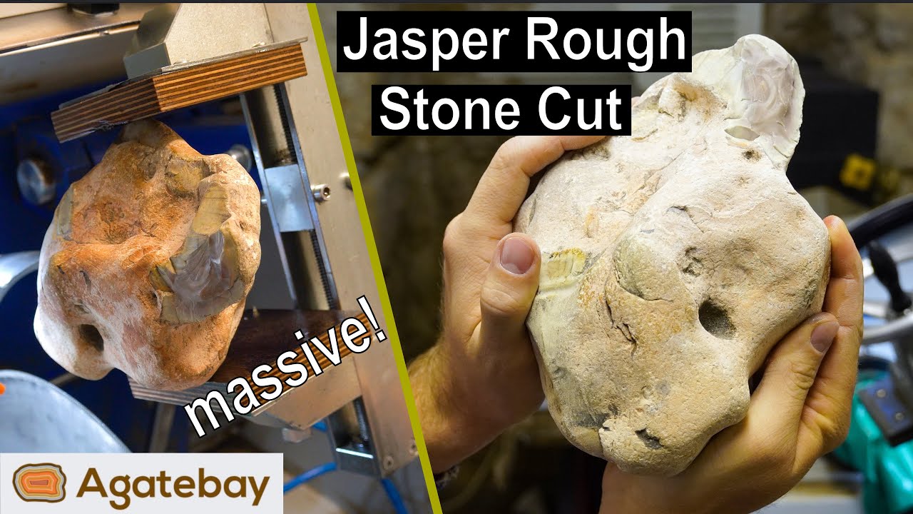 Cutting Royal Imperial Jasper Rough Stones: Living on the edge! 😅
