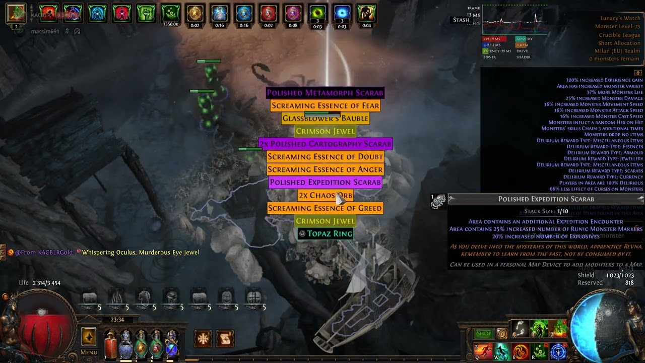 poe-30 simulacrum double boss-Devouring Totem