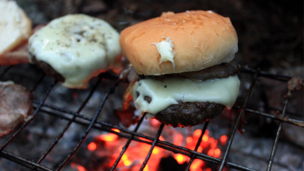 Camp Cooking at the Bushcraft Shelter on the Fire Pit and Grill