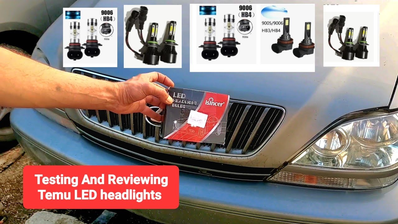 Testing And Reviewing Temu LED headlights Light Bulbs 100W 9006/5 Super Bright + Colors