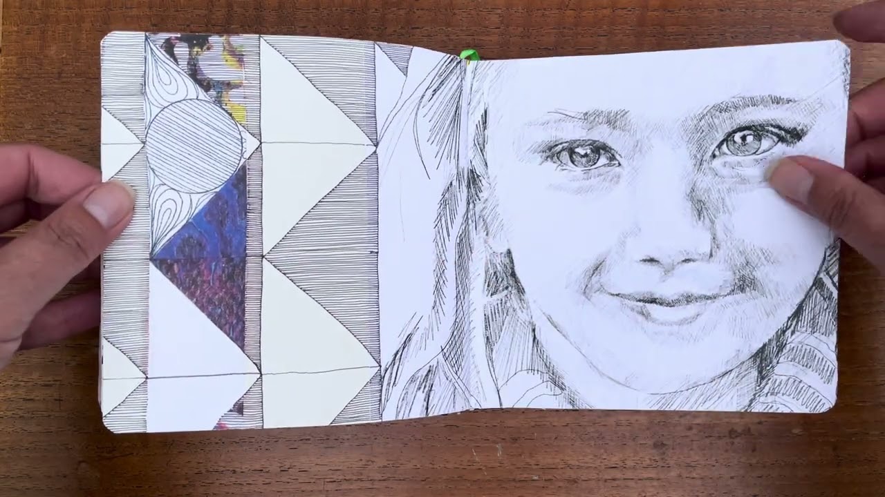 A flip-through one of Laura's sketchbooks