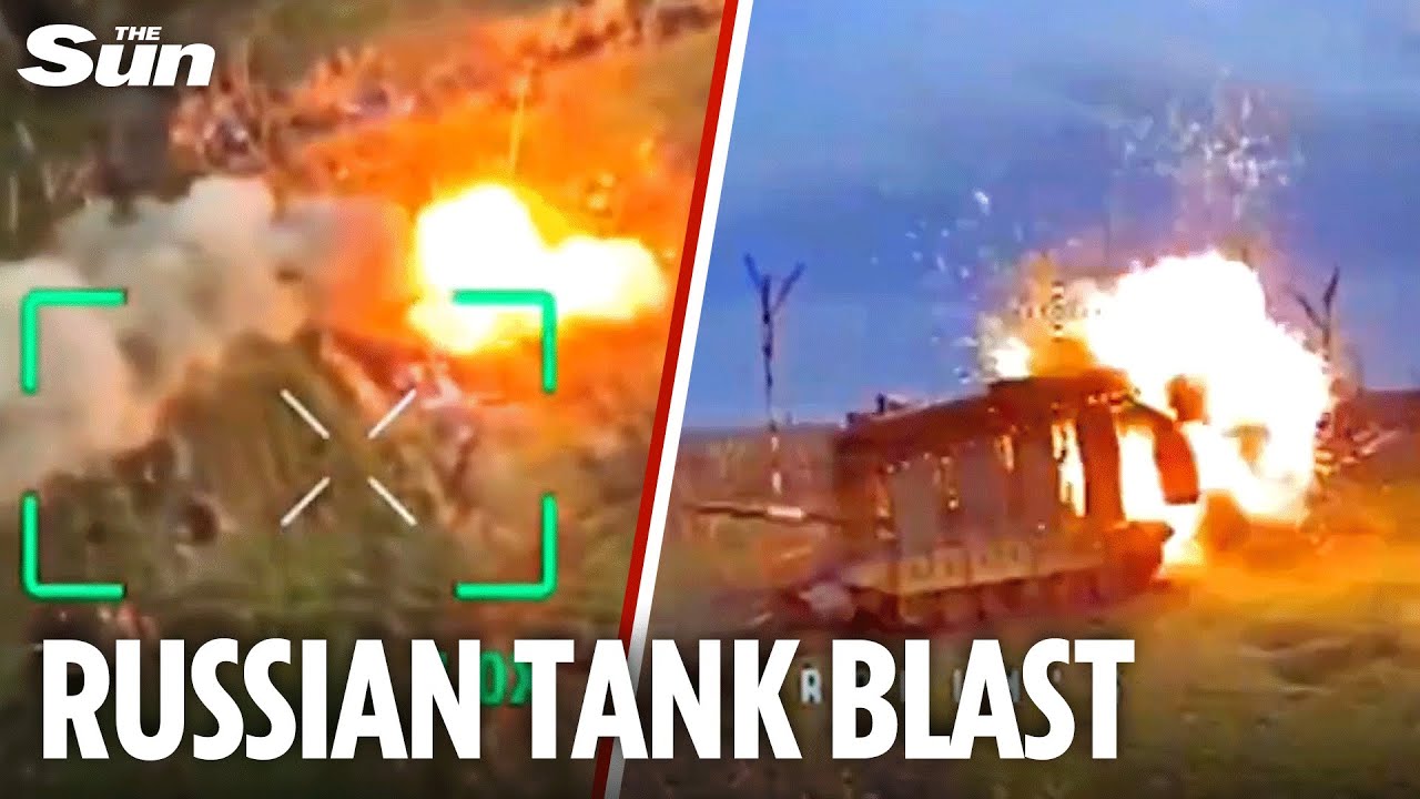 Moment Ukraine troops BLOW UP Russian tank sparking massive explosion in Zaporizhzhia