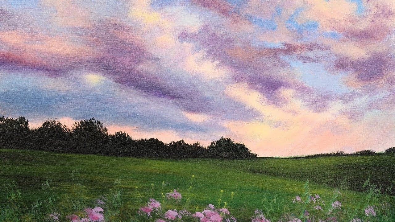 How to Paint a Country Landscape Acrylic Painting LIVE Tutorial