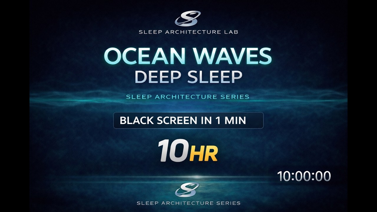 Ocean Waves for Deep Sleep (10 Hours) | Black Screen After 1 Minute