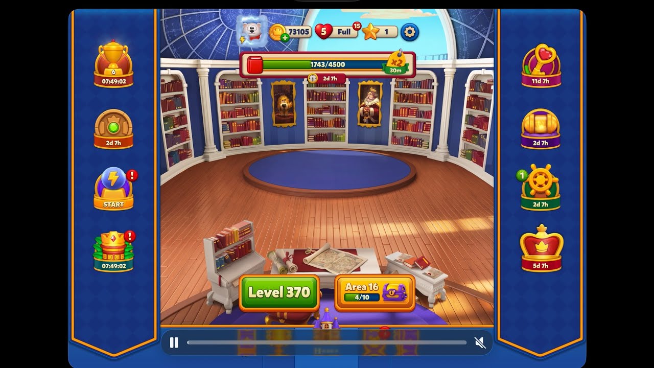 Royal Match Tutorials | Levels 370-381 First Try | 75K Coins insight.