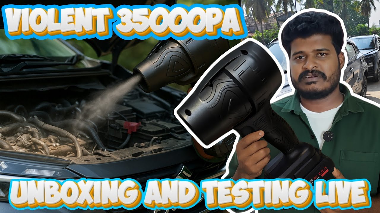 Violent 35000PA Air Blower Unboxing + Lower Car Cleaning Test Real Engine Dust Cleaning Tamil Review