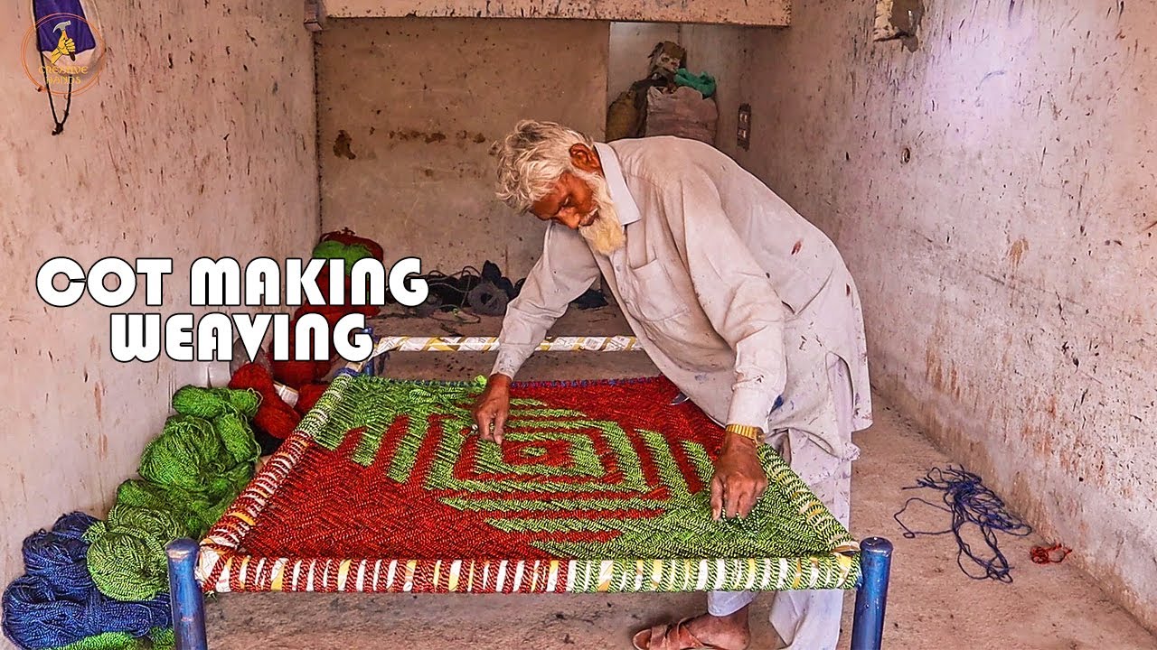 Making a Beautiful iron Cot And Artistic Technique of Weaving a Cot | Charpai