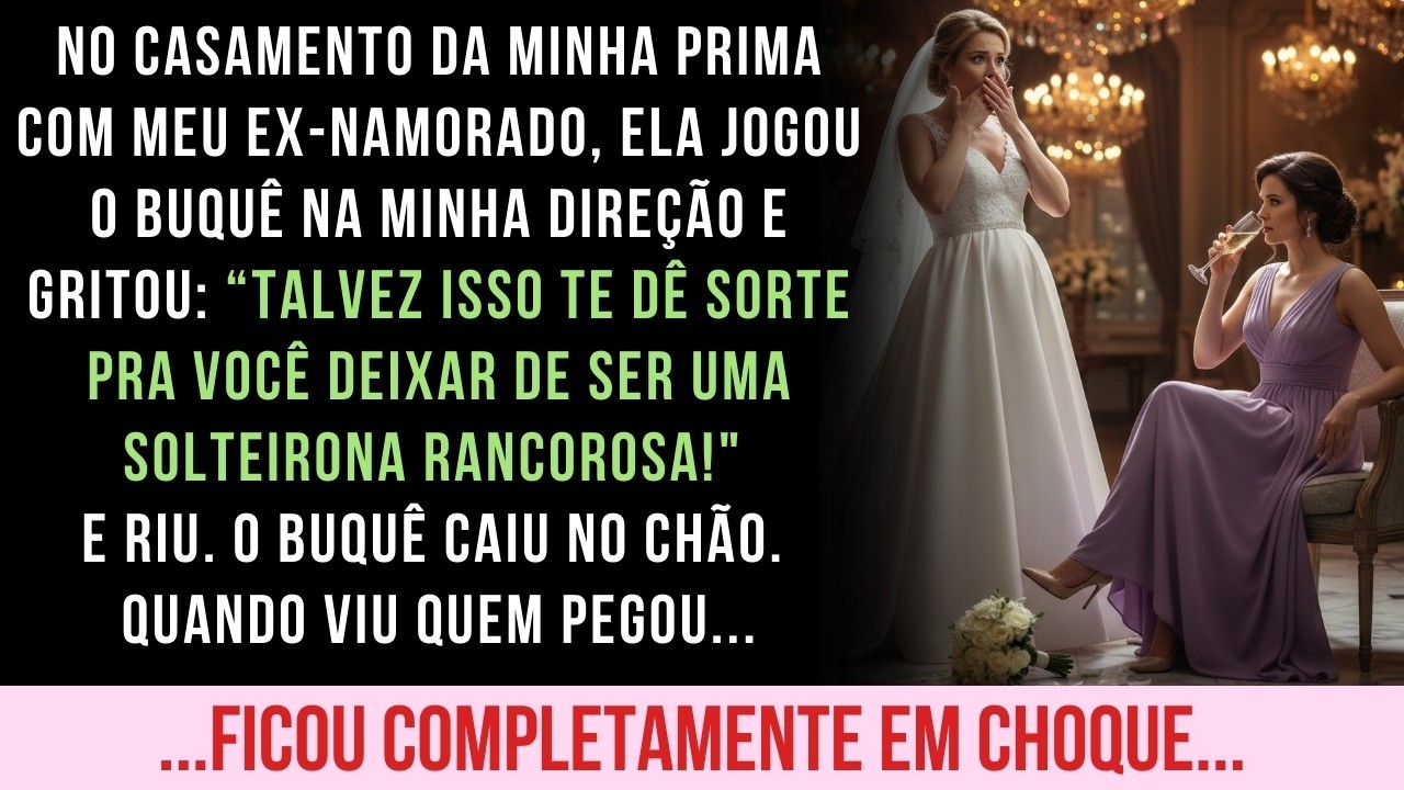 MINHA PRIMA JOGOU O BUQUÊ EM MIM E ME CHAMOU DE SOLTEIRONA RANCOROSA. MAS CONGELOU QUANDO VIU O...