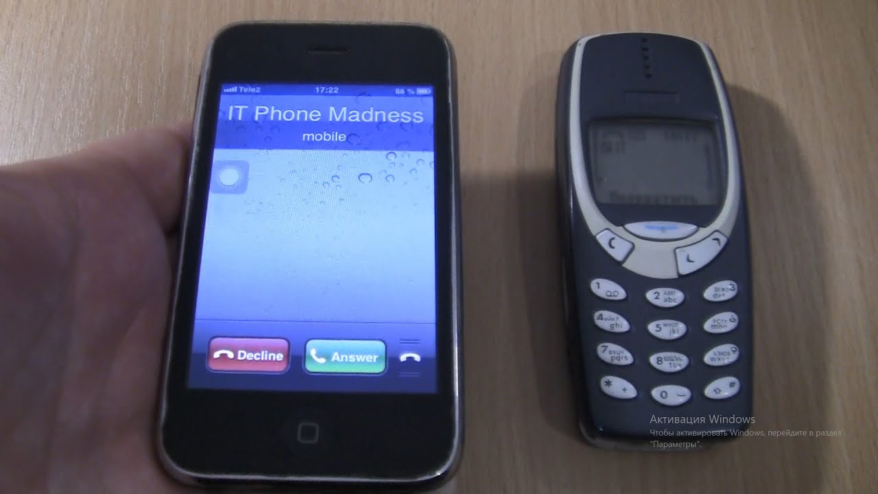 Incoming call & Outgoing call at the Same Time Nokia 3310+Iphone 3Gs