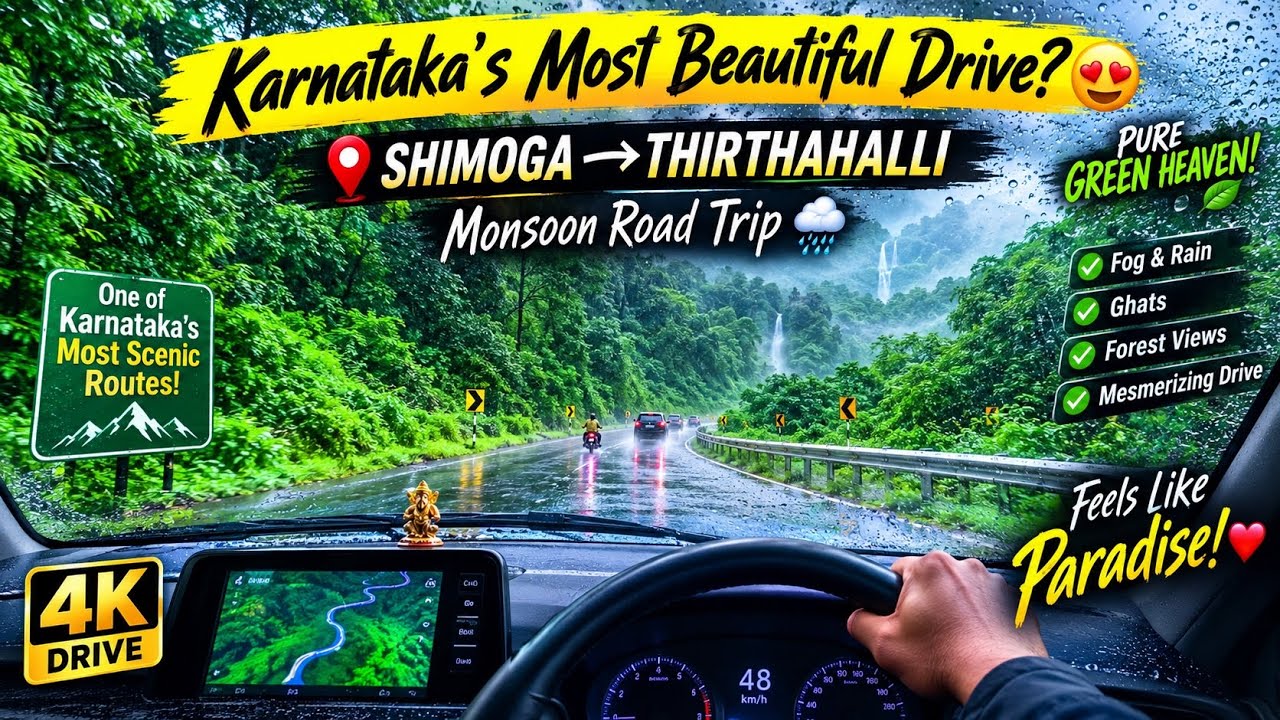 Shimoga to Thirthahalli 🌧️ | Karnataka&rsquo;s Most Scenic Monsoon Drive 🚗