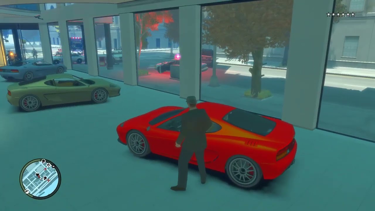 GTA 4 | GROTTI Cars Showroom Shootout + 6 Star Escape