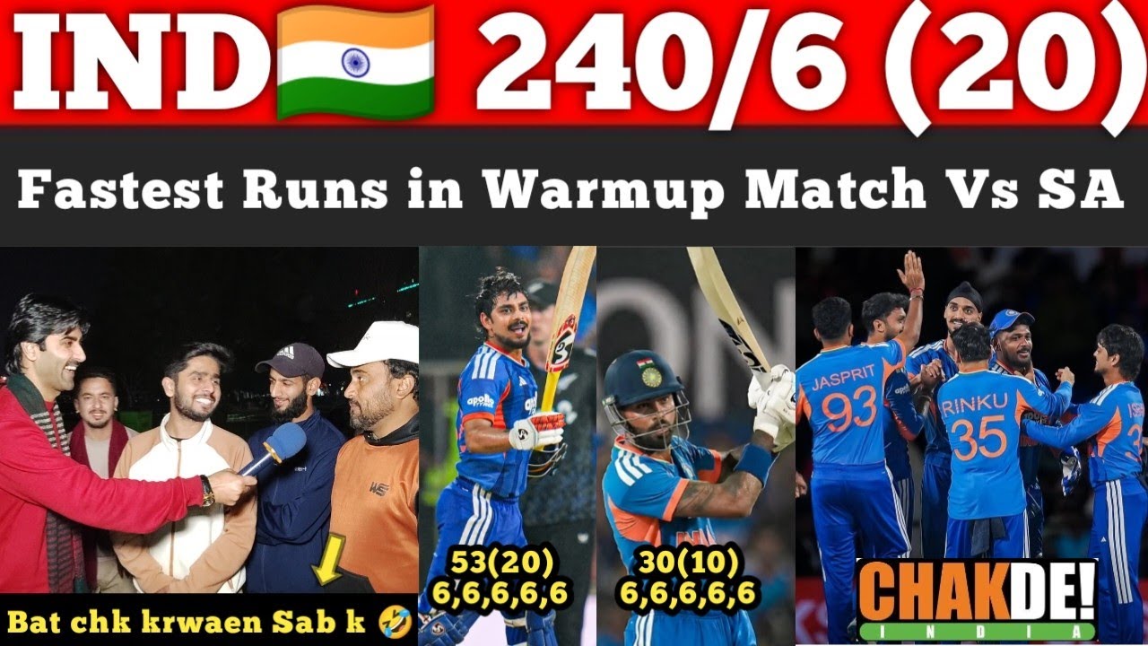 IND🇮🇳 Fastest 240 Runs in T20 WorldCup Warm up Match Vs SA🇿🇦 | Sky 30 Tilak 45 | Pak Public Reaction