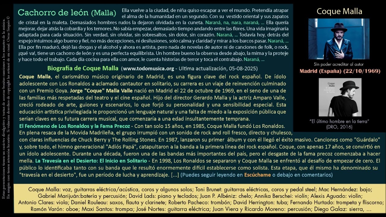 Cachorro de león (Coque Malla) - Coque Malla y compañía