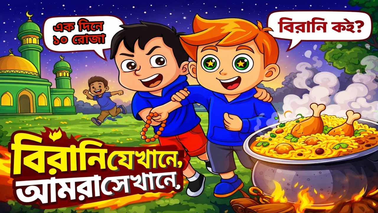 বিরানি যেখানে আমরা সেখানে। একদিনে ১০ রোজা করল বন্ধু। বাংলা কার্টুন। কার্টুন ভিডিও। কাটুন।