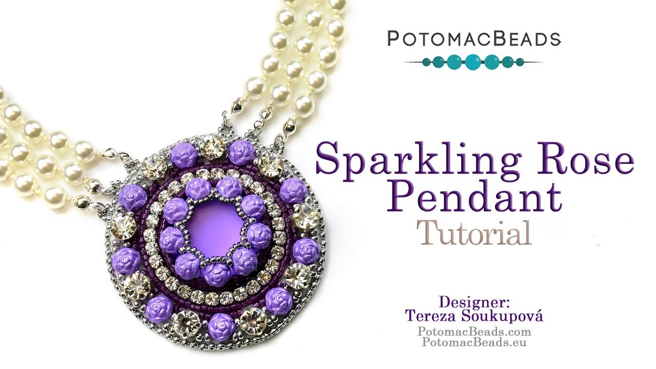 Sparkling Rose Pendant - DIY Jewelry Making Tutorial by PotomacBeads
