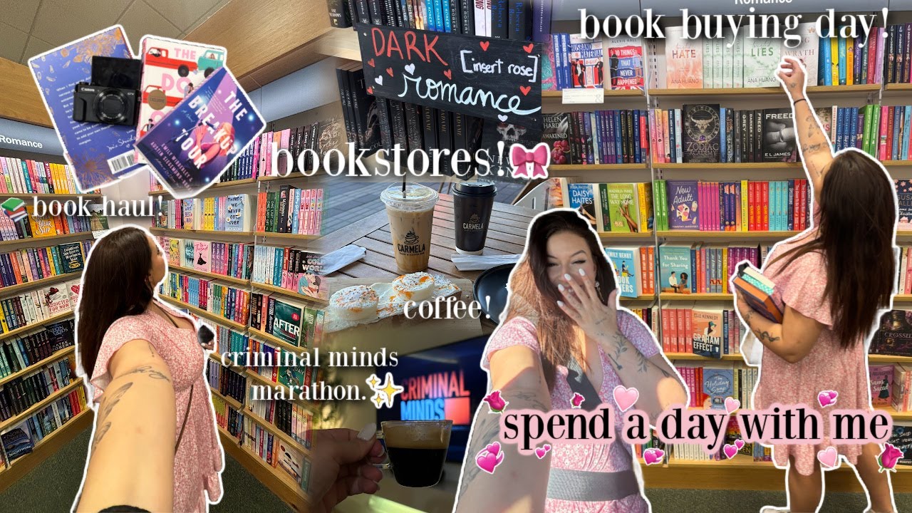 spend a day with me! 🩷🎀 (book shopping & haul + girl time)