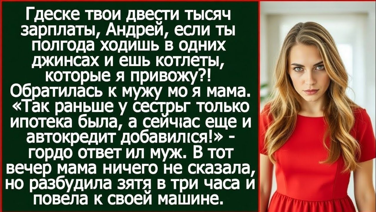 Где твоя зарплат, Андрей, если ты ходишь в одних джинсах и ешь мои котлеты. Спросила у мужа моя мама