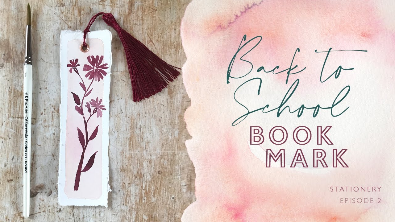 Easy Watercolour Flower Bookmark