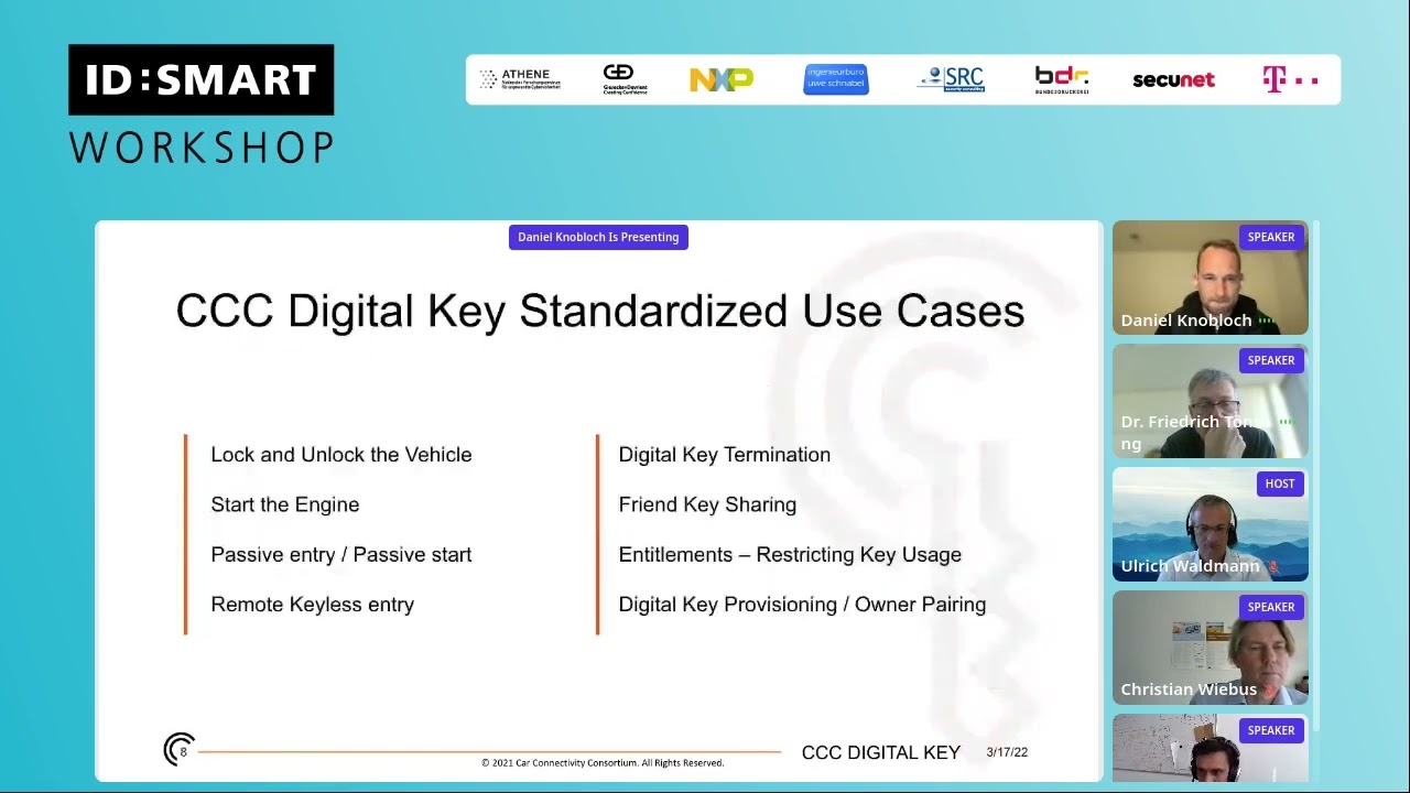 CCC Digital Key: Future of Car Access – Daniel Knobloch, Car Connectivity Consortium