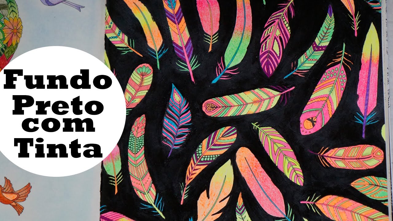 Fundo Preto com Tinta  | Colorindo Floresta Encantada/Jardim Secreto - Por Jéssica Freitas