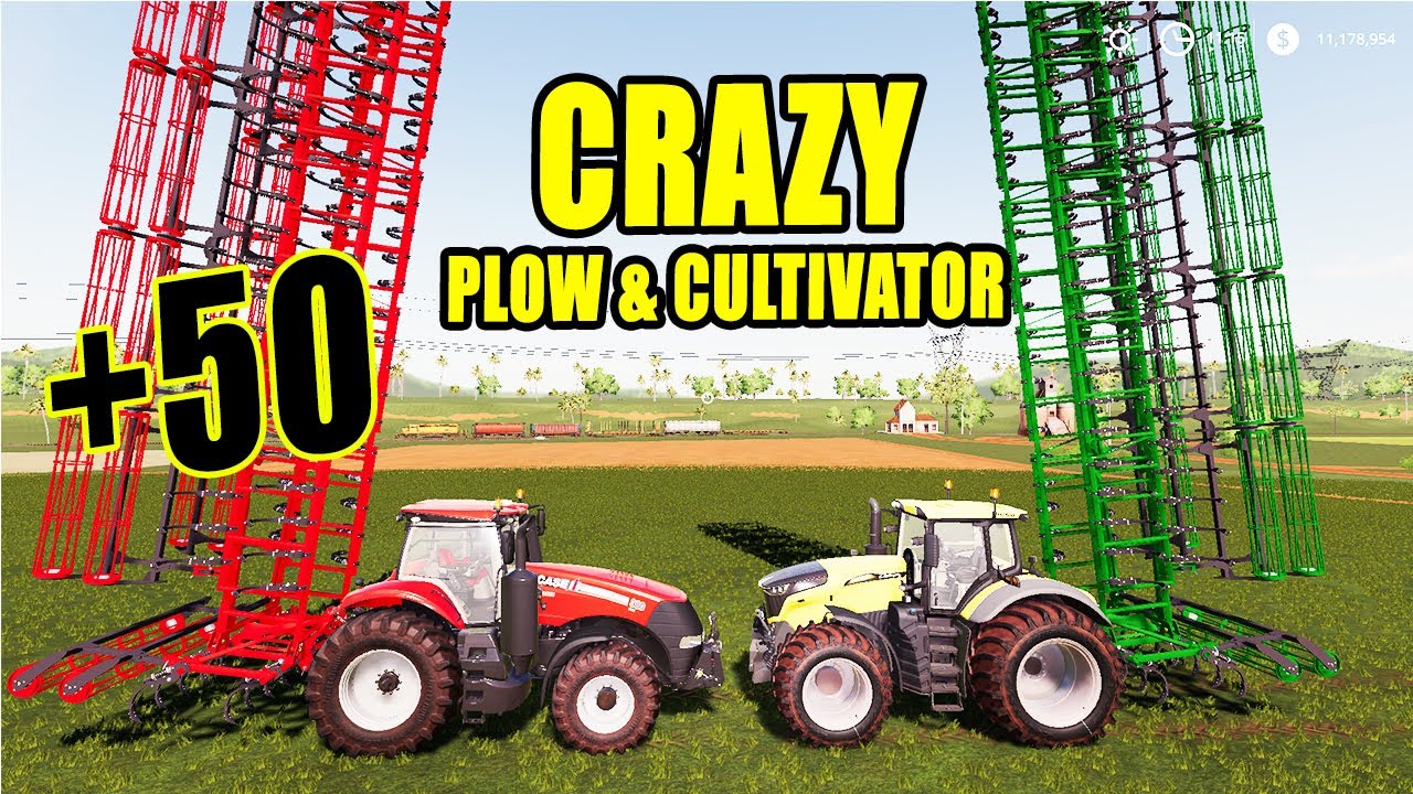 Farming Simulator 19: +50 Meters Crazy Plow and Cultivator!! OMG!!