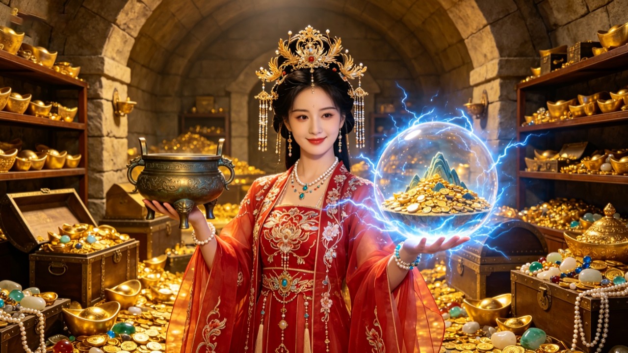 She finds a magic censer, time-travels, makes vast wealth, saves her village, and becomes a legend!
