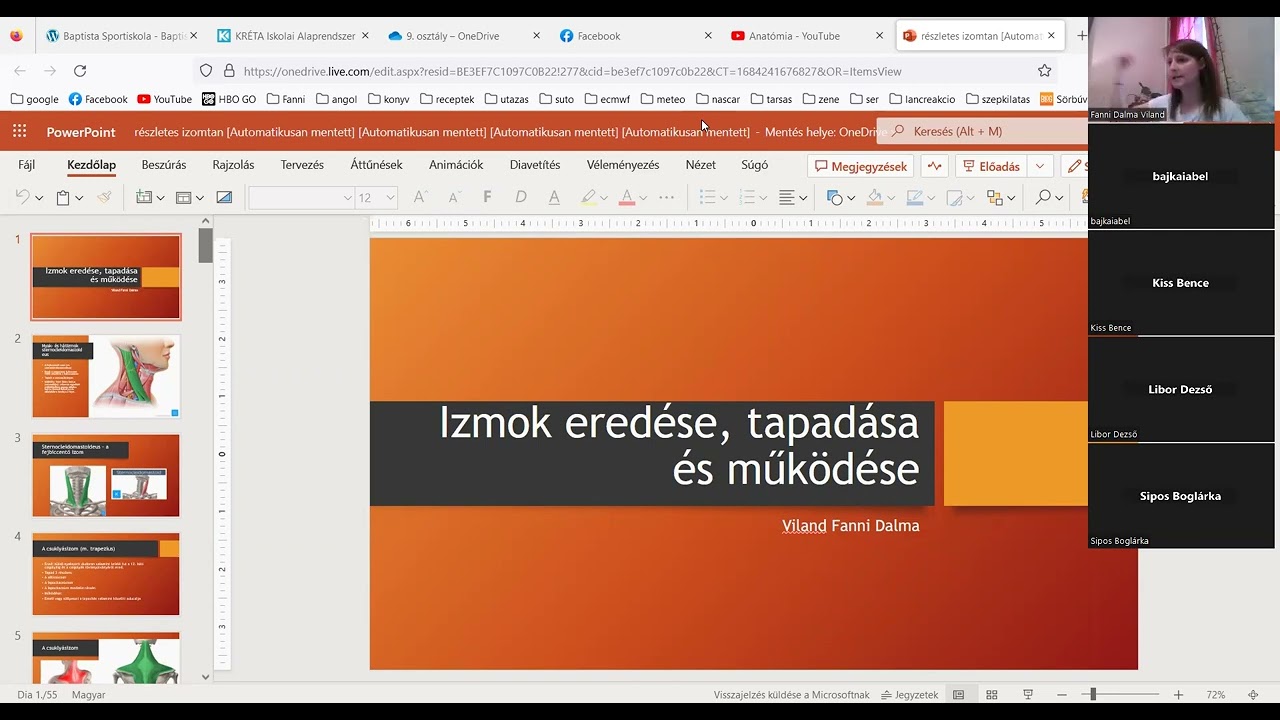 16 rész Izmok eredése, tapadása, működése