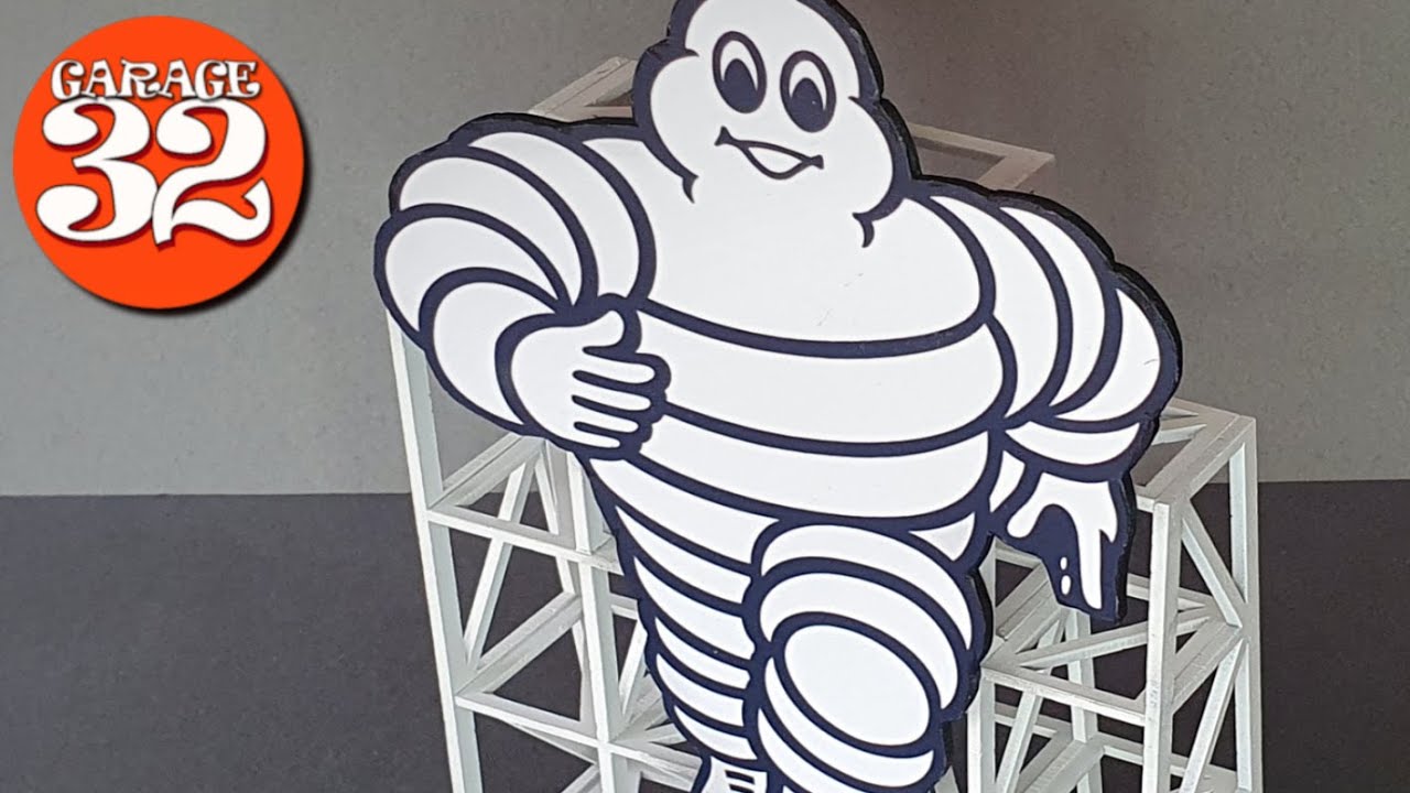 Making a Michelin man Billboard. 1/32 slot car scenery build.