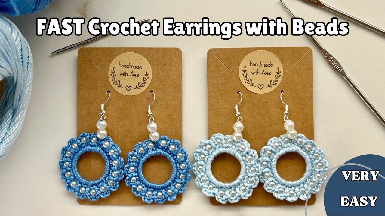 EASY and FAST Crochet Beaded Earrings
