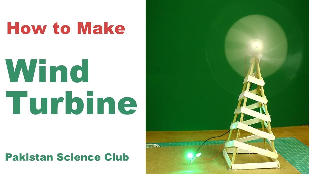 Windmill School Science Fair Project. Working Model of Wind Turbine to Generate Electricity