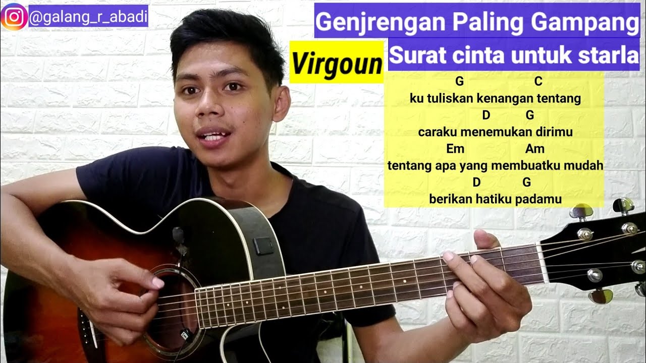(Genjrengan) Surat cinta untuk starla - Virgoun | Pemula langsung bisa | chord mudah