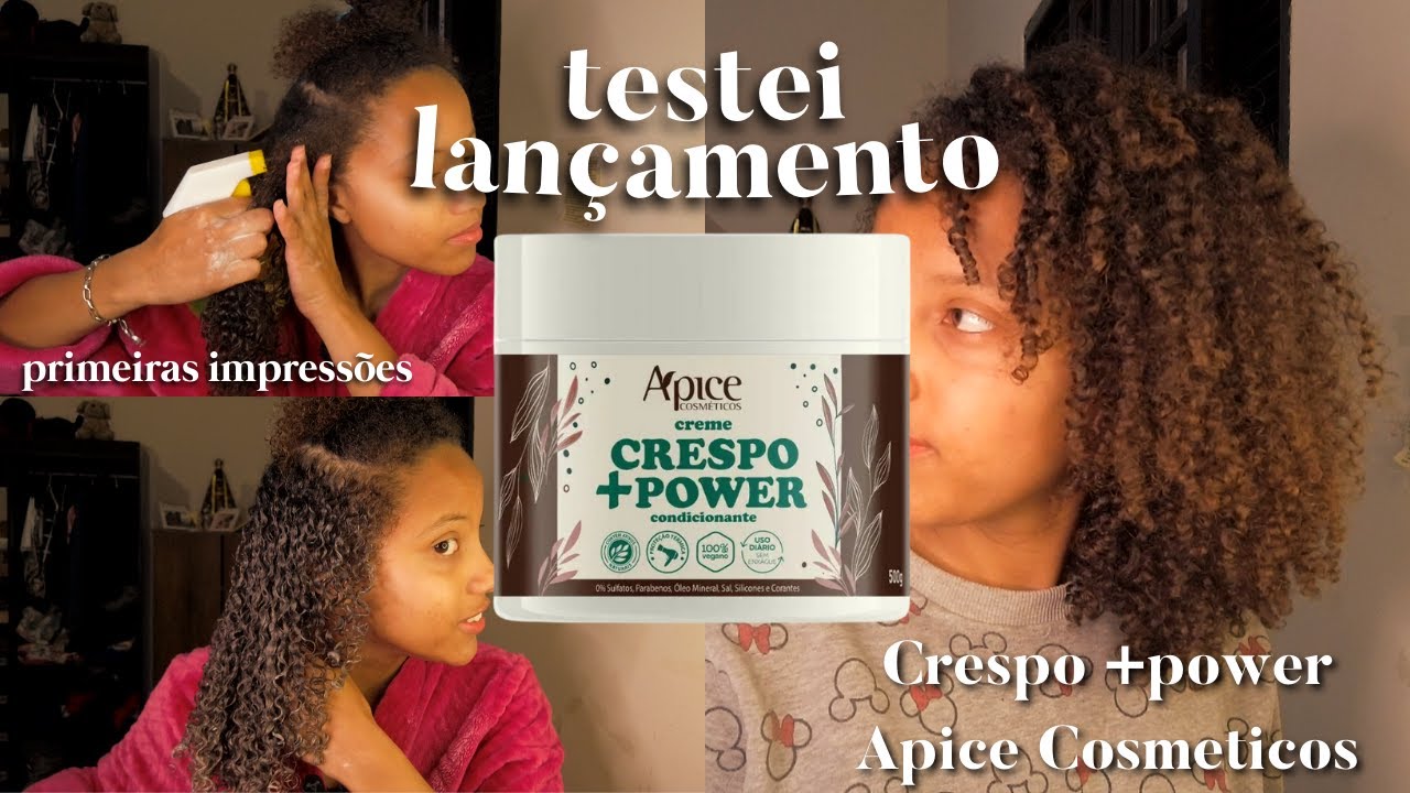 Testei novo lançamento Crespo +Power da Ápice Cosméticos + day after | minhas primeiras impressões 🧐