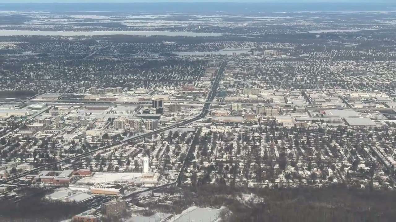 View from Airplane taking off from Montréal-Pierre Elliott Trudeau International Airport in Canada