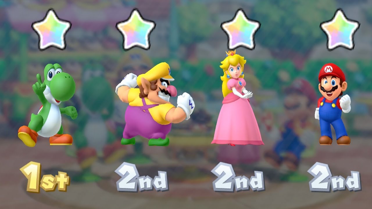 Mario Party 10 Airship Central - Yoshi vs Wario vs Peach vs Mario (Very Hard)