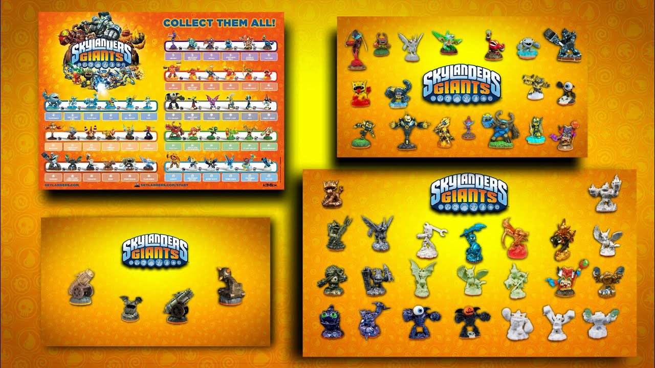 SKYLANDERS GIANTS // TODAS LAS FIGURAS QUE ESTUVIERON DISPONIBLES.